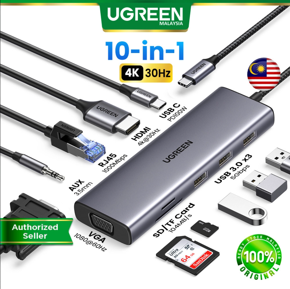 UGREEN 10 IN 1 USB C Hub (UG-CM639-45380)