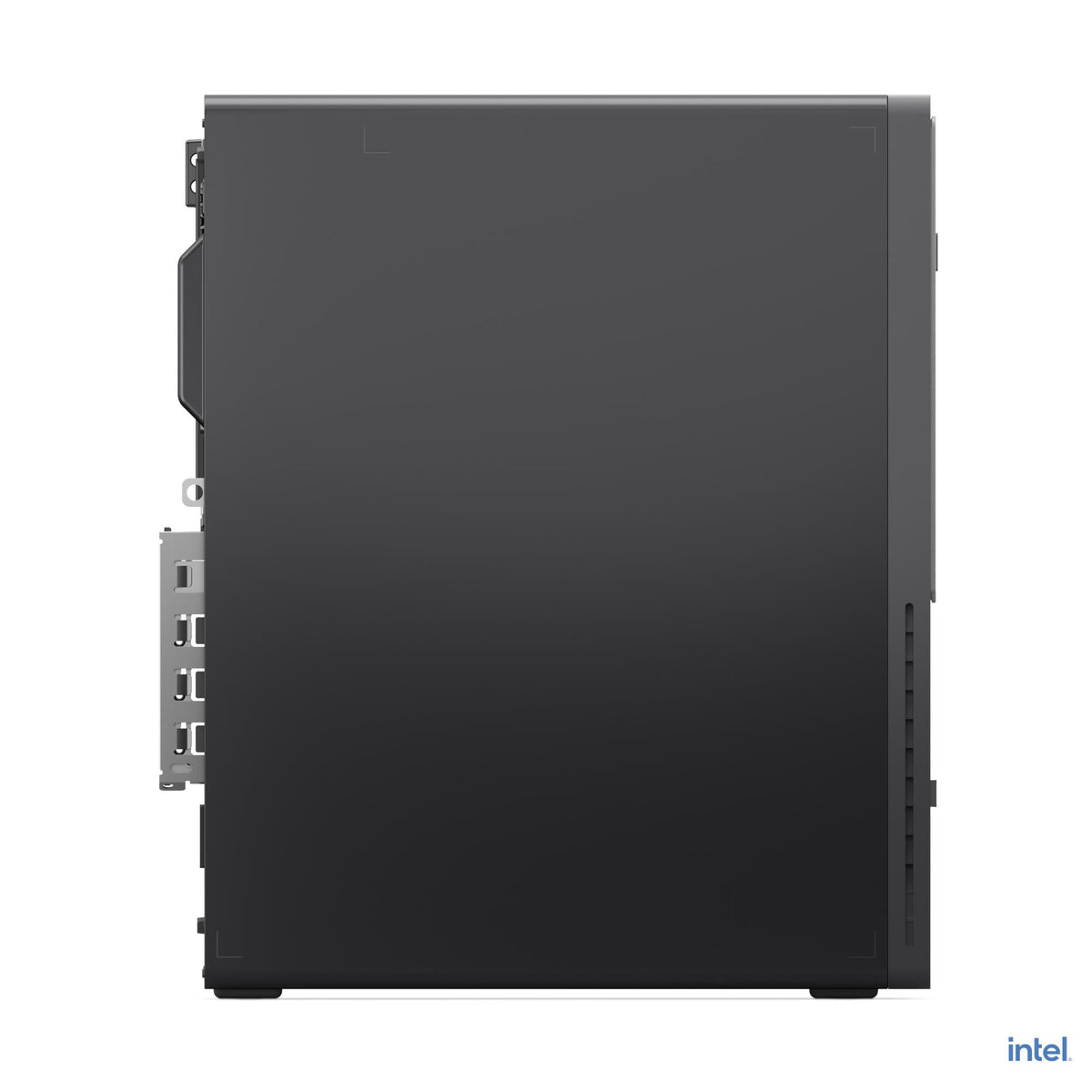 Lenovo ThinkCentre neo 50s Gen 6 SFF desktop, side view of the black chassis